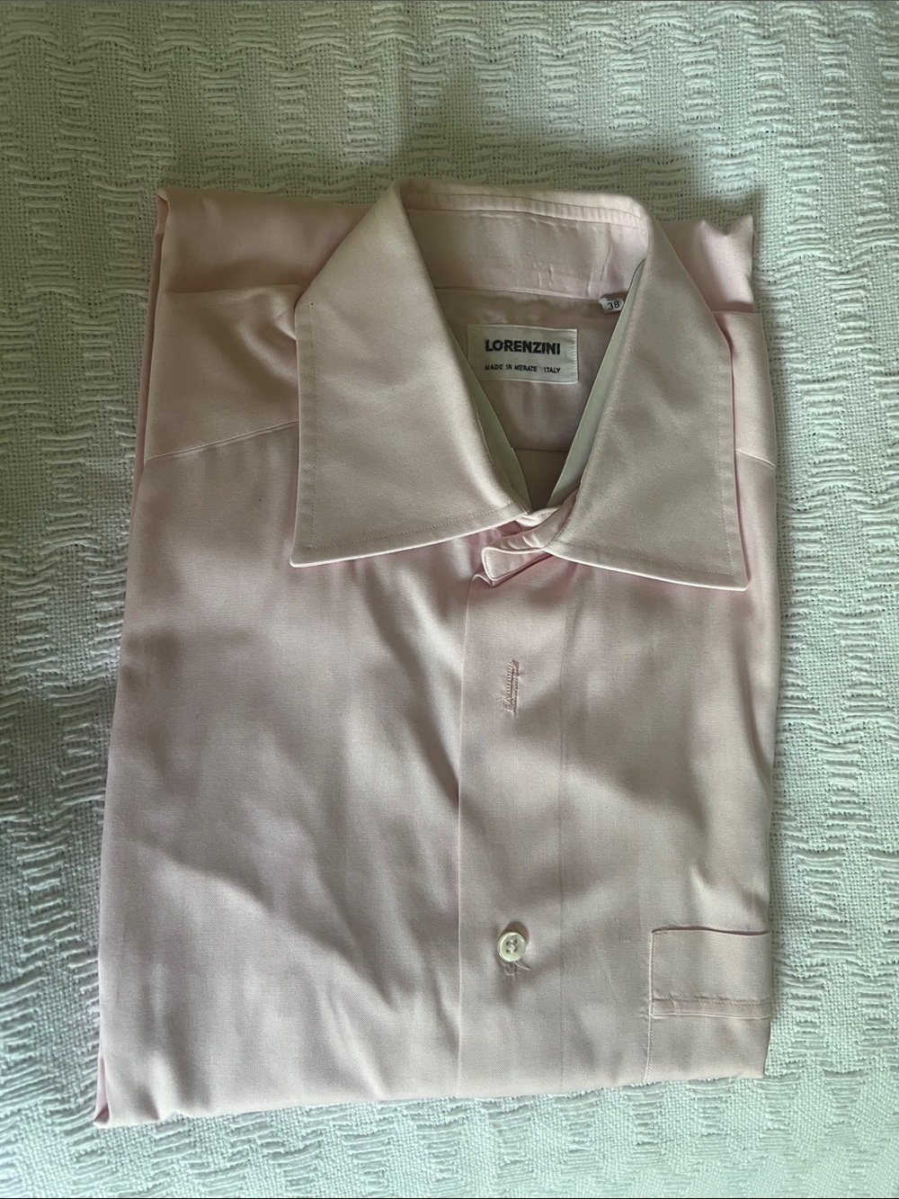 Lorenzini Men's Pale Pink Dress Shirt - Classic Spread Collar